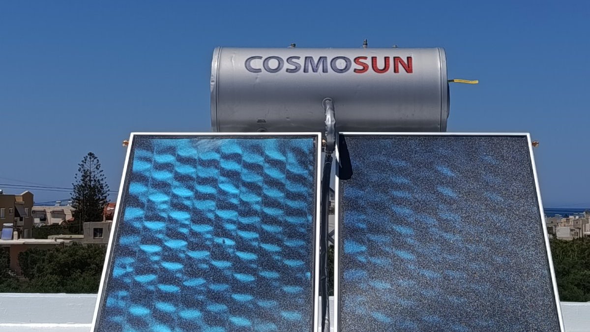 Ηλιακός θερμοσίφωνας Cosmosun, εγκατάσταση από τον Καλεργάκη Στέφανο στο Ηράκλειο